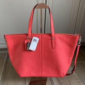 Coach Bleecker Handbag Pebbled Love Red Leather Satchel 27930 in New